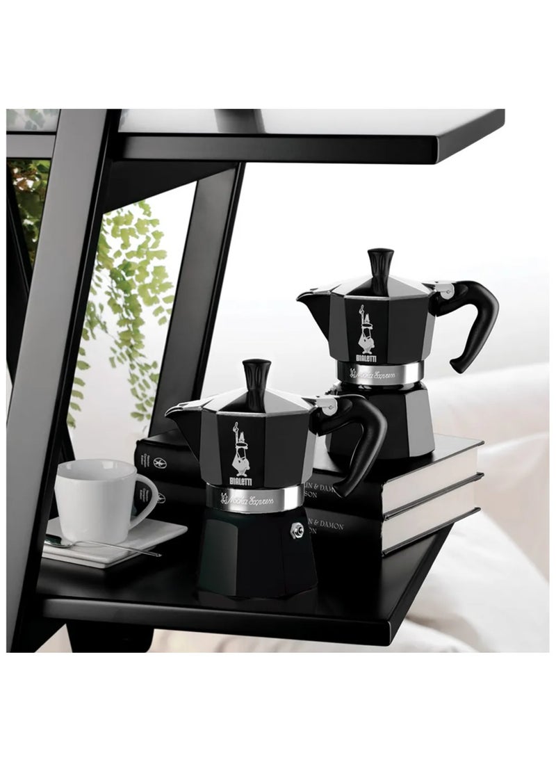 BIALeTTI - Moka Express Stove Top Espresso Maker, Makes Real Italian Coffee, Moka Pot 3 Cups, Black - Image 1