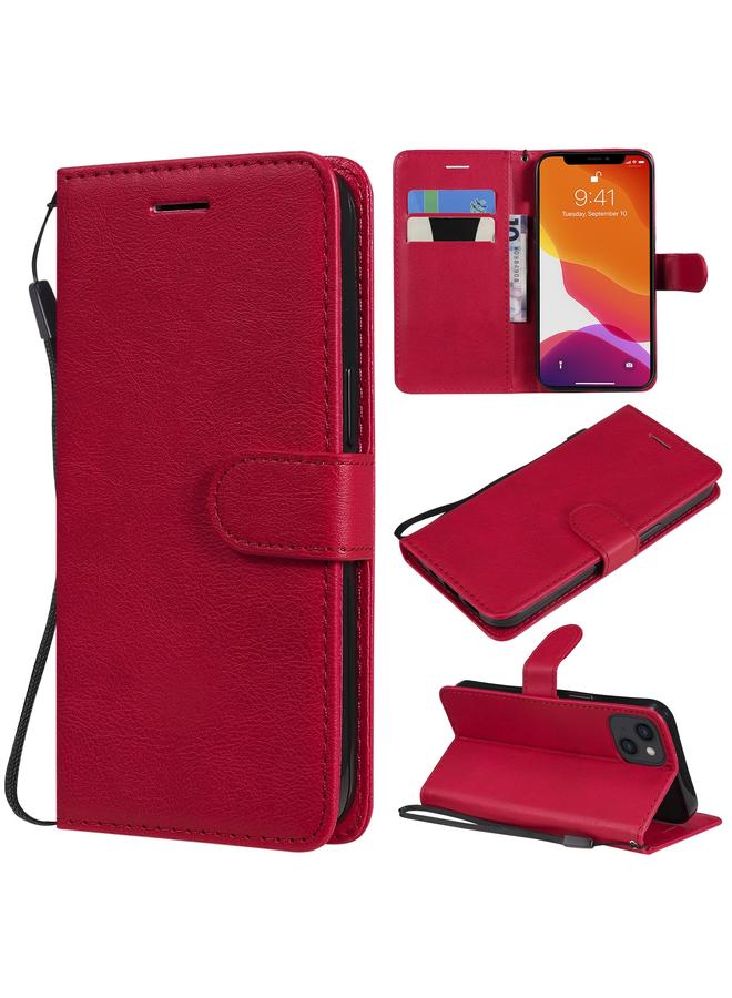 اس-توب جراب لهاتف iPhone 13، جراب جلدي أفقي قابل للطي بلون نقي مع حامل وفتحات للبطاقات ومحفظة وحبل - Image 1