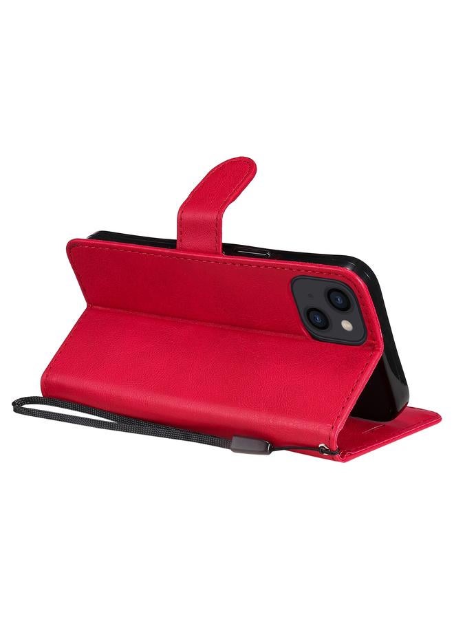 اس-توب جراب لهاتف iPhone 13، جراب جلدي أفقي قابل للطي بلون نقي مع حامل وفتحات للبطاقات ومحفظة وحبل - Image 5