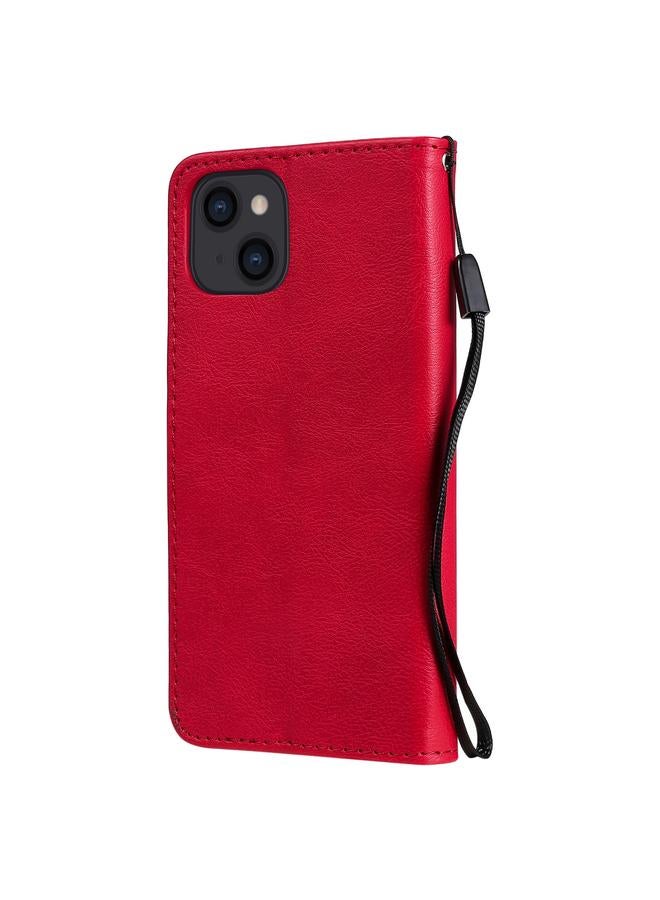 اس-توب جراب لهاتف iPhone 13، جراب جلدي أفقي قابل للطي بلون نقي مع حامل وفتحات للبطاقات ومحفظة وحبل - Image 3