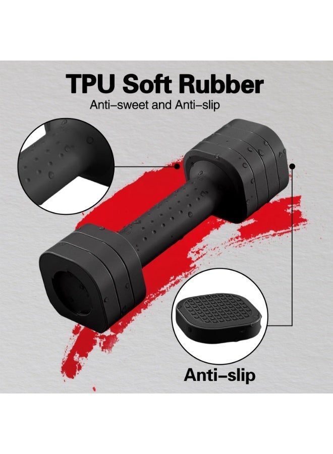 DMG TECH Adjustable Dumbbell Set, 4 in 1 Free Weights Dumbbells Set for Women Men, Hand Dumbbells Weight Sets, Each 2lb 3lb 4lb 5lb with TPU Soft Rubber Handle for Home Gym Exercise Training - Image 3