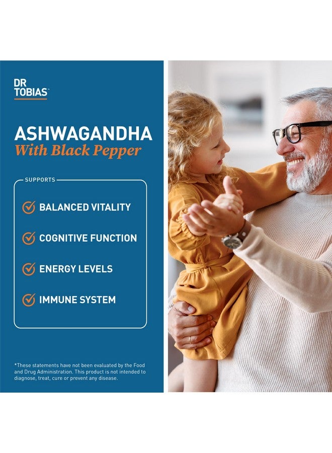 Dr. Tobias Ashwagandha Capsules, 1300mg Organic Ashwagandha Root Extract Per Serving with Black Pepper, Calming Adaptogen, Energy & Focus Supplement, 60 Vegetarian Capsules - Image 3