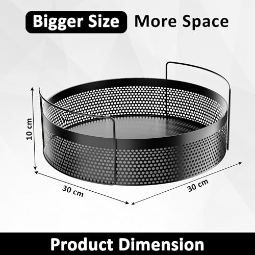 Kuber Industries Metal Square Kitchen Rack Stand Organiser | Countertop Organizer Kitchen Bathroom Standing Rack | Spice, Oil, Masala, Cosmetics & Bathroom Vanity Storage Rack Shelf | Dark Grey - Image 3