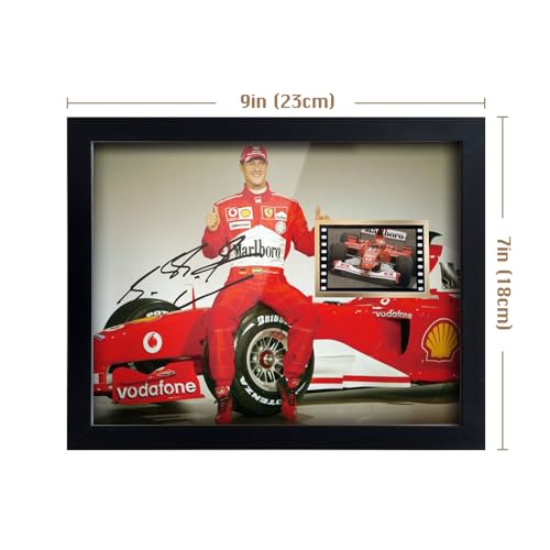 ORIMAMI Signed Michael Schumacher Poster Wooden Framed Photo Art Decor 8x6 Inches,with 1x35mm Film Display,Cool Collectible Gifts for F1 Ferrari Racing Fans - Image 5