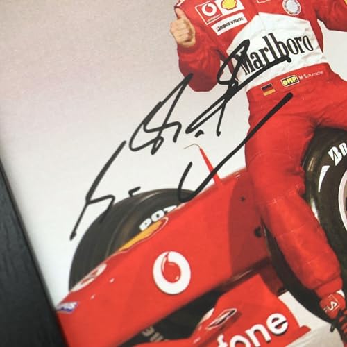 ORIMAMI Signed Michael Schumacher Poster Wooden Framed Photo Art Decor 8x6 Inches,with 1x35mm Film Display,Cool Collectible Gifts for F1 Ferrari Racing Fans - Image 3
