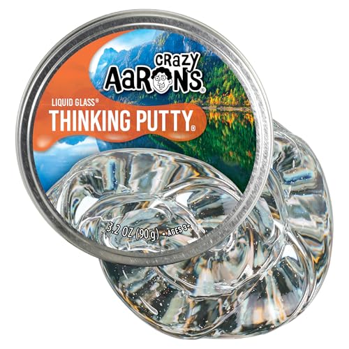 Crazy Aarons Thinking Putty Liquid Glass SeeThrough Putty for Kids and Adults in a 4 Tin Creative and Endless Fun Stress Relief Therapy Toys Never Dries Out Made in USA - Image 1