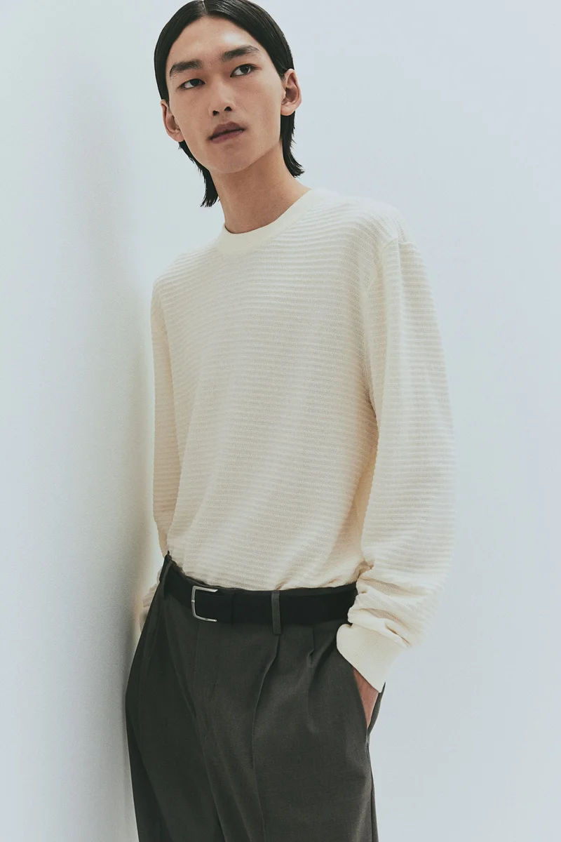H&M Regular Fit Textured-knit jumper