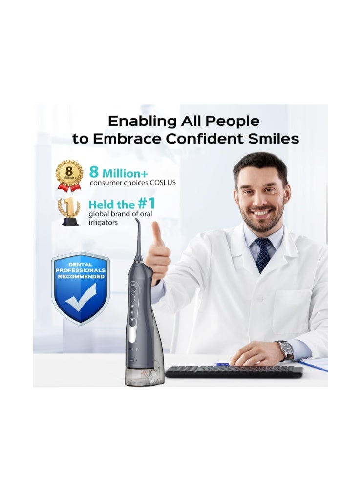 COSLUS Professional C20 Water Flosser For Teeth Braces Gums Care, Cordless Oral Irrigator, Deep Cleaning, Rechargeable, Waterproof, BPA-Free, Portable, Home and Travel - Image 2