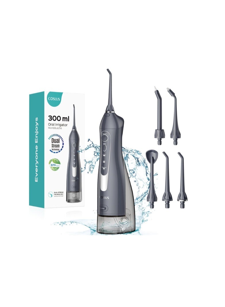 COSLUS Professional C20 Water Flosser For Teeth Braces Gums Care, Cordless Oral Irrigator, Deep Cleaning, Rechargeable, Waterproof, BPA-Free, Portable, Home and Travel - Image 1