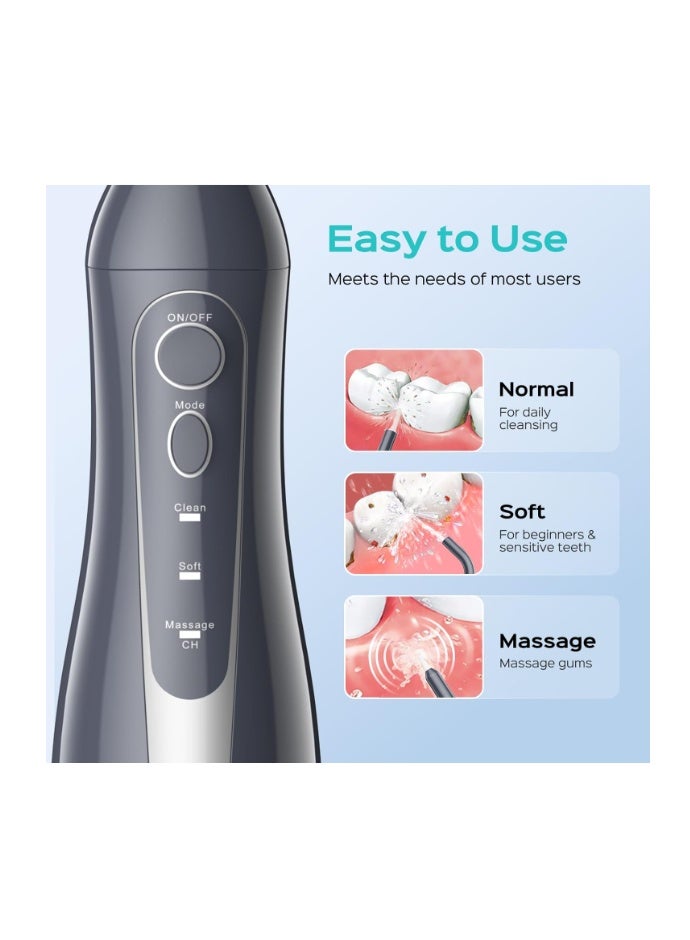 COSLUS Professional C20 Water Flosser For Teeth Braces Gums Care, Cordless Oral Irrigator, Deep Cleaning, Rechargeable, Waterproof, BPA-Free, Portable, Home and Travel - Image 4
