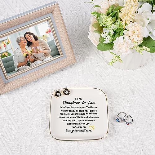 Piudee Daughter in Law Gifts from Mother in Law - Jewelry Dish Ring Trinket Dish for Daughter in Law Birthday Valentines Mother's Day Christmas Wedding Gift for Daughter in Law - Image 3
