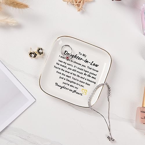 Piudee Daughter in Law Gifts from Mother in Law - Jewelry Dish Ring Trinket Dish for Daughter in Law Birthday Valentines Mother's Day Christmas Wedding Gift for Daughter in Law - Image 4