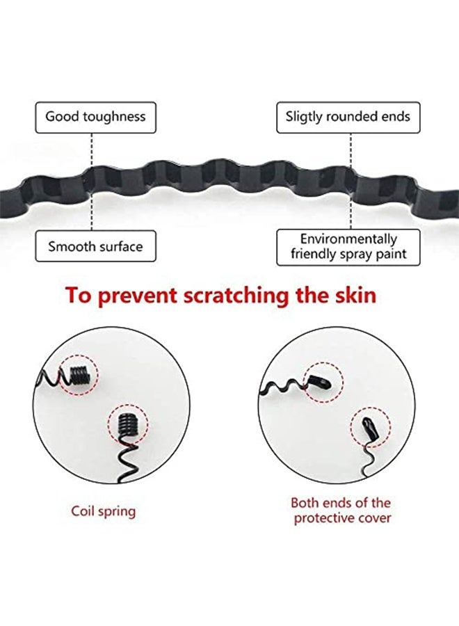 RESONIX 8 PCS Metal Spring Wavy Hairband for Men & Women – Non-Slip Black Metal Hair Hoop, Strong Grip Flexible Headband for Sports, Daily Wear & Styling (Black) - Image 5