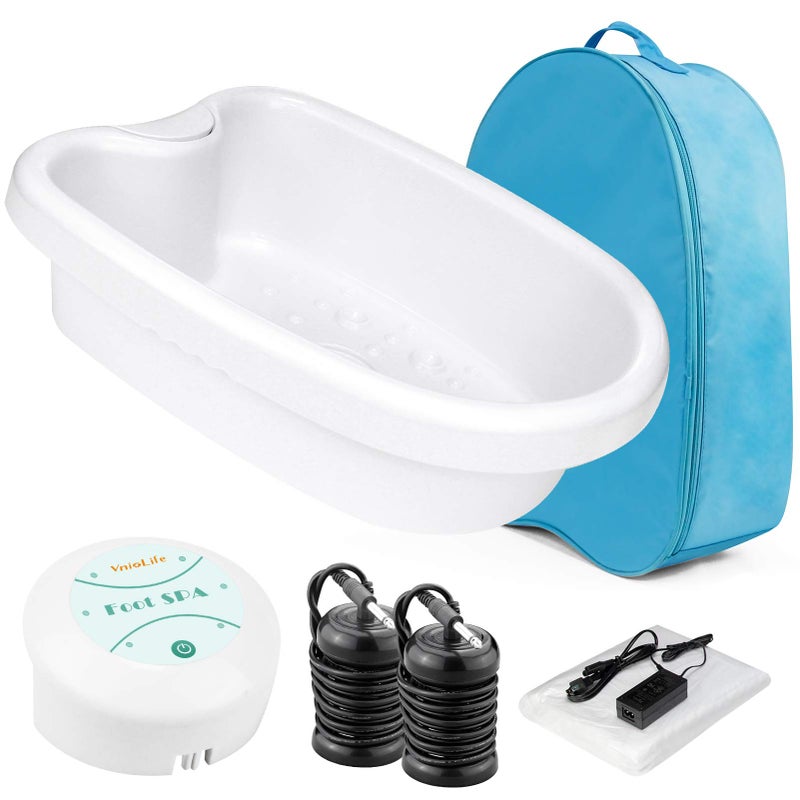 VnioLife WL VnioLife Ionic Foot Bath Detox Machine with Bag, Portable Detox Foot Spa System, Ion Cleanse Detox Set for Home Beauty Salon Spa Use with Replacement Arrays, 100 Liners - Image 1