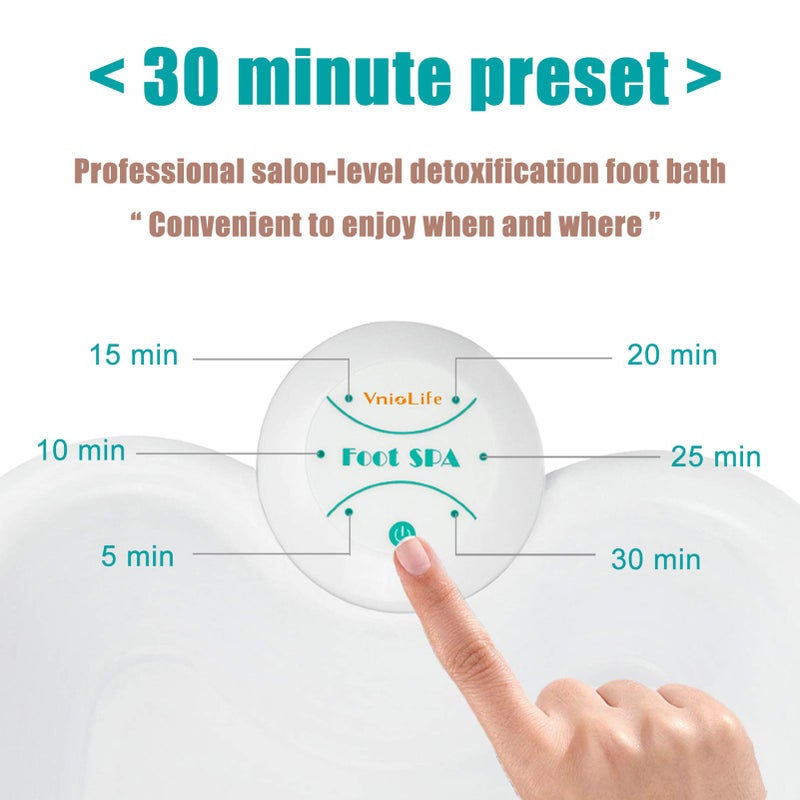 VnioLife WL VnioLife Ionic Foot Bath Detox Machine with Bag, Portable Detox Foot Spa System, Ion Cleanse Detox Set for Home Beauty Salon Spa Use with Replacement Arrays, 100 Liners - Image 2