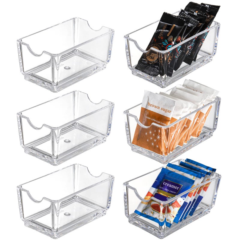SOUJOY SOUJOY Set of 6 Sugar Packet Holder, Acrylic Tea Bag Bowl for Drawer, Clear Caddy Tea Packet Storage Container  - Image 1