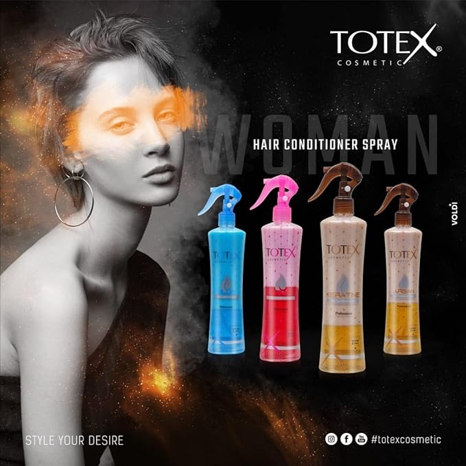 Totex 2 Phase Hair Conditioner Spray Leavein Conditioning For Damaged Coloured Hair Formula Untangling Nourishing Moisturizing Pink 400 ml - Image 4