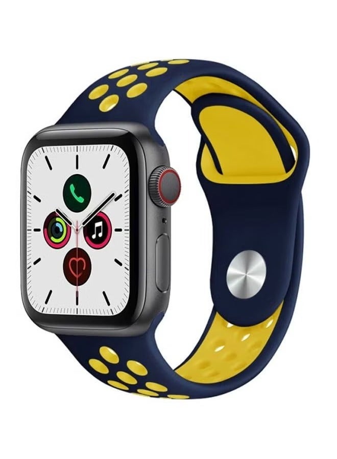 vesus Replacement Band For Apple Watch Series 5/4/3/2/1 40/38mm Blue/Yellow