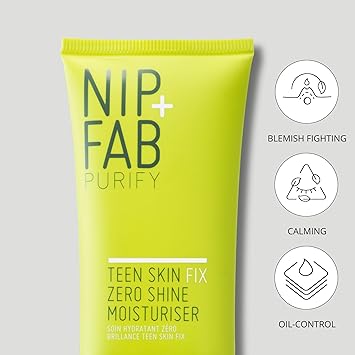 NIP+FAB مرطب وجه نيب فاب Teen Skin Fix Zero Shine مع النياسيناميد ومستخلص الوسابي المضاد للأكسدة خالي من اللمعان كريم وجه مطفي للتحكم في الزيوت ومنع ظهور البثور وتوحيد لون البشرة 40 مل - Image 4