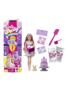 Barbie Barbie Party Unboxed Pet Birthday Bows Blonde Doll Playset (15 cm)  - Image 1
