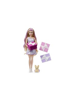 Barbie Barbie Party Unboxed Pet Birthday Bows Blonde Doll Playset (15 cm)  - Image 2