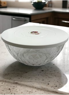YOLO Round Large Plastic Serving Bowls with Lid for Baking Prep & Storing Food, Salad Bowl, Nesting Salad Bowl and  Great For Picnic Camping  - Image 1