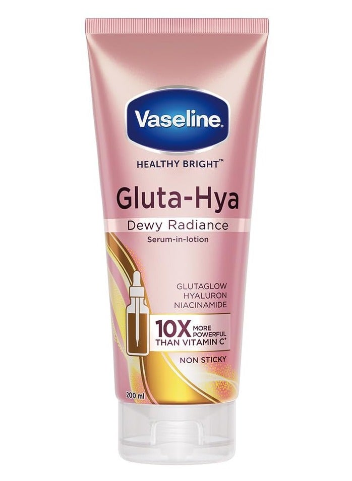 فازلين جلوتا هيا ديوي راديانس، 200 مل، سيروم في لوشن، معزز بالغلوتا جلو، للحصول على بشرة أكثر إشراقًا بشكل واضح من الاستخدام الأول - Image 1