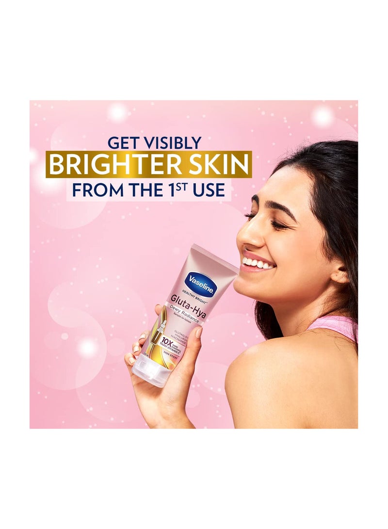 فازلين جلوتا هيا ديوي راديانس، 200 مل، سيروم في لوشن، معزز بالغلوتا جلو، للحصول على بشرة أكثر إشراقًا بشكل واضح من الاستخدام الأول - Image 2