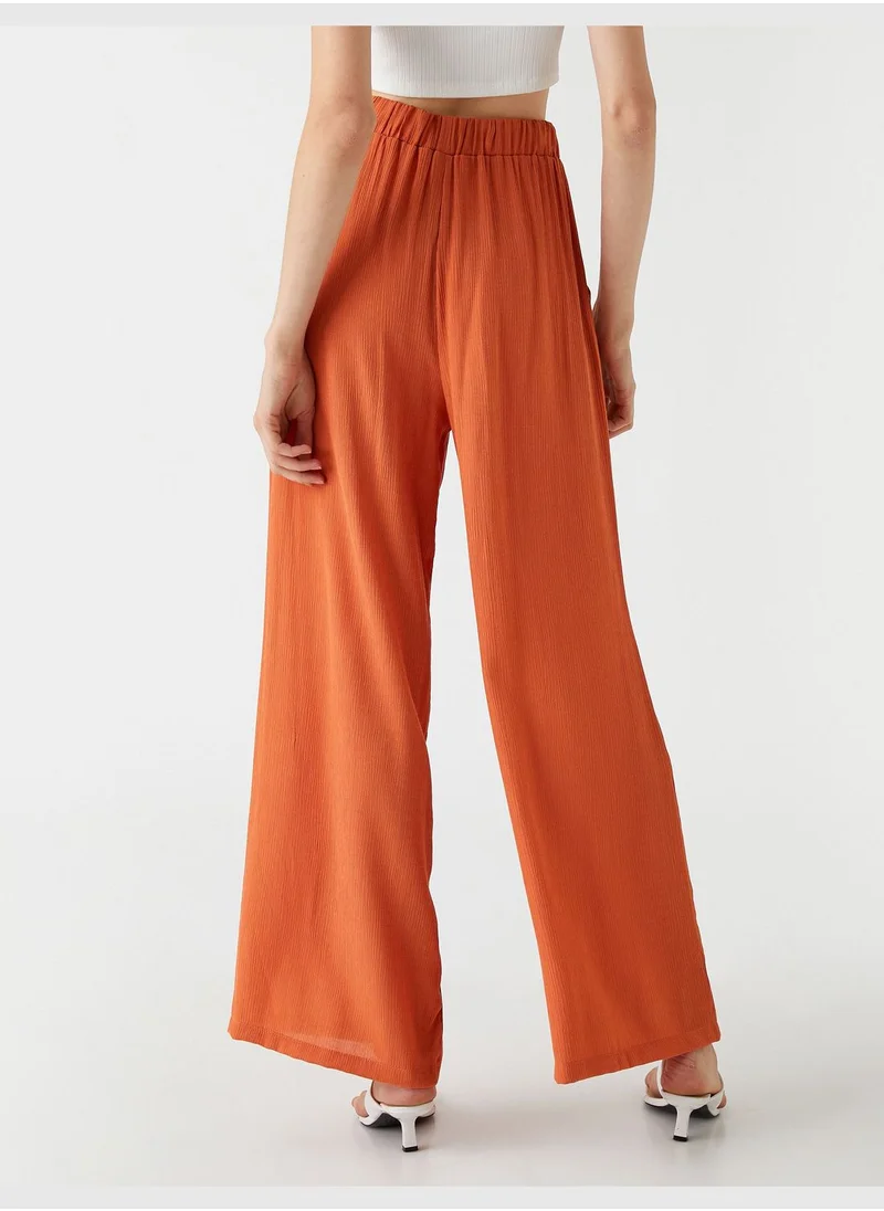 كوتون Wide Leg Trousers Drawstring