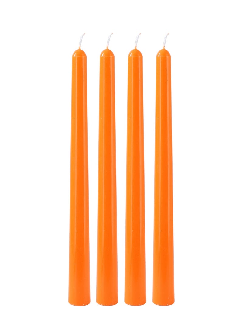 10 Inch Orange Taper Candles, 4 Packs Unscented Candlesticks for Dinner, Wedding, Valentine’s Day and Home Decoration, Dripless and Smokeless, 8-10 Hours Burn - Image 2