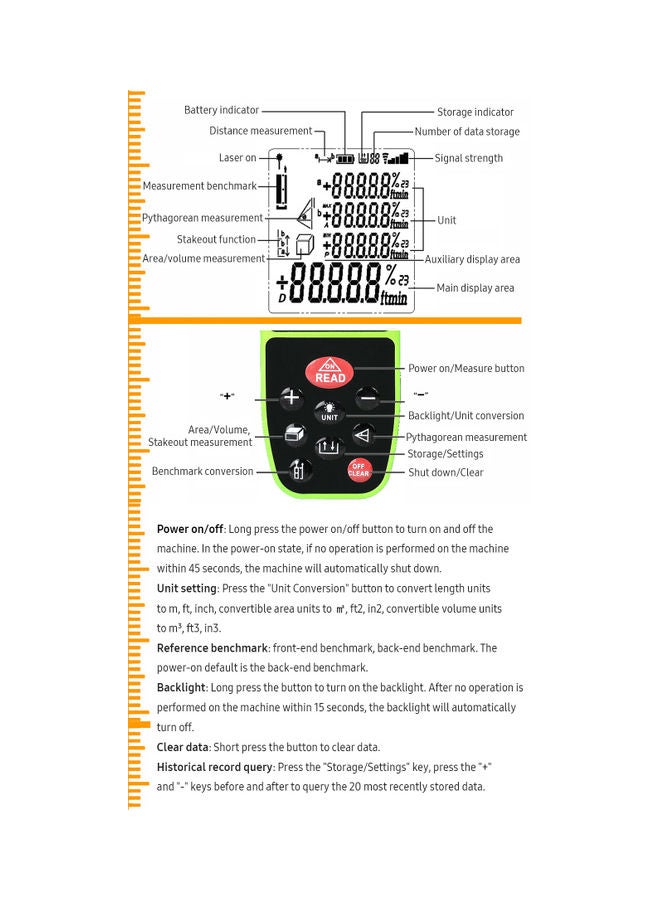 NIBEMINENT Handheld Digital Distance Meter Black/Red  - Image 2
