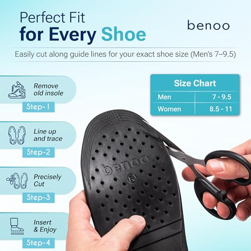 benoo Height Increase Insoles for Mens Shoes (1 to 3" Boost) Adjustable 3 Layer Height Booster Inserts to Make You Instantly Taller, Heel Lifts (Mens 7-9.5) - Image 3