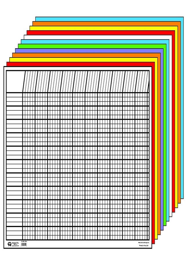 SHAPES ETC. Set of 12 Horizontal Incentive Charts Assorted Colors 28 in W X 22 in H Encouragement Positive Reinforcement Classroom Assignments Goal Tracking Chore Chart Responsibility USA Made - Image 1