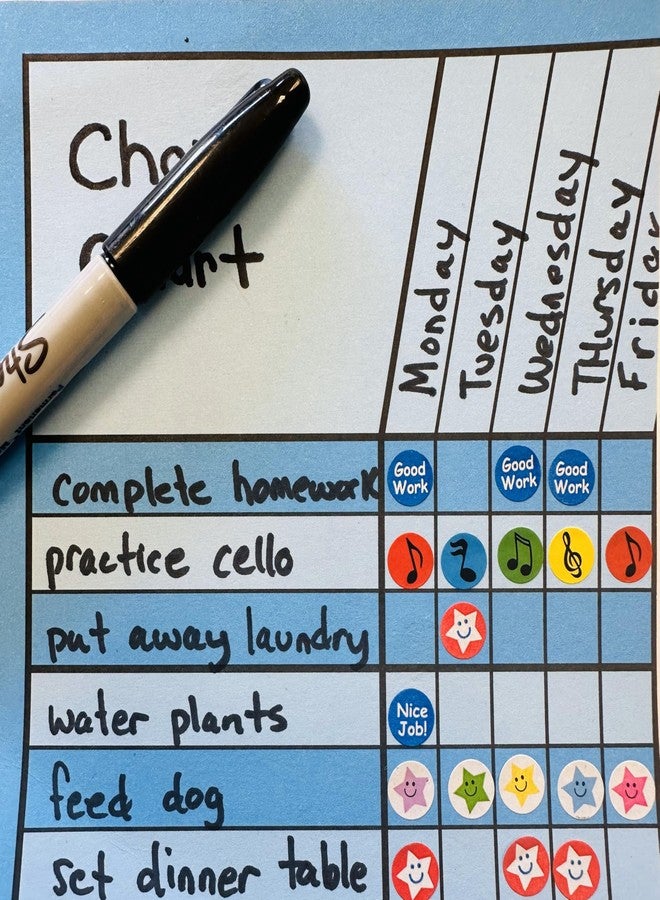 SHAPES ETC. Set of 12 Horizontal Incentive Charts Assorted Colors 28 in W X 22 in H Encouragement Positive Reinforcement Classroom Assignments Goal Tracking Chore Chart Responsibility USA Made - Image 5