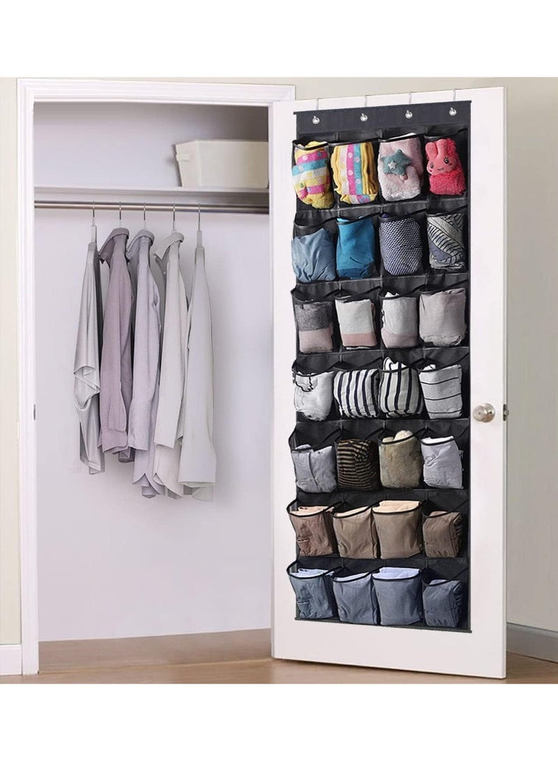 28 Pocket Over The Door Shoe Organizer Mesh Hanging Shoe Storage with 4 Hooks Space Saving Shoe Holder for Closet Door Wall Home Organization - Image 3