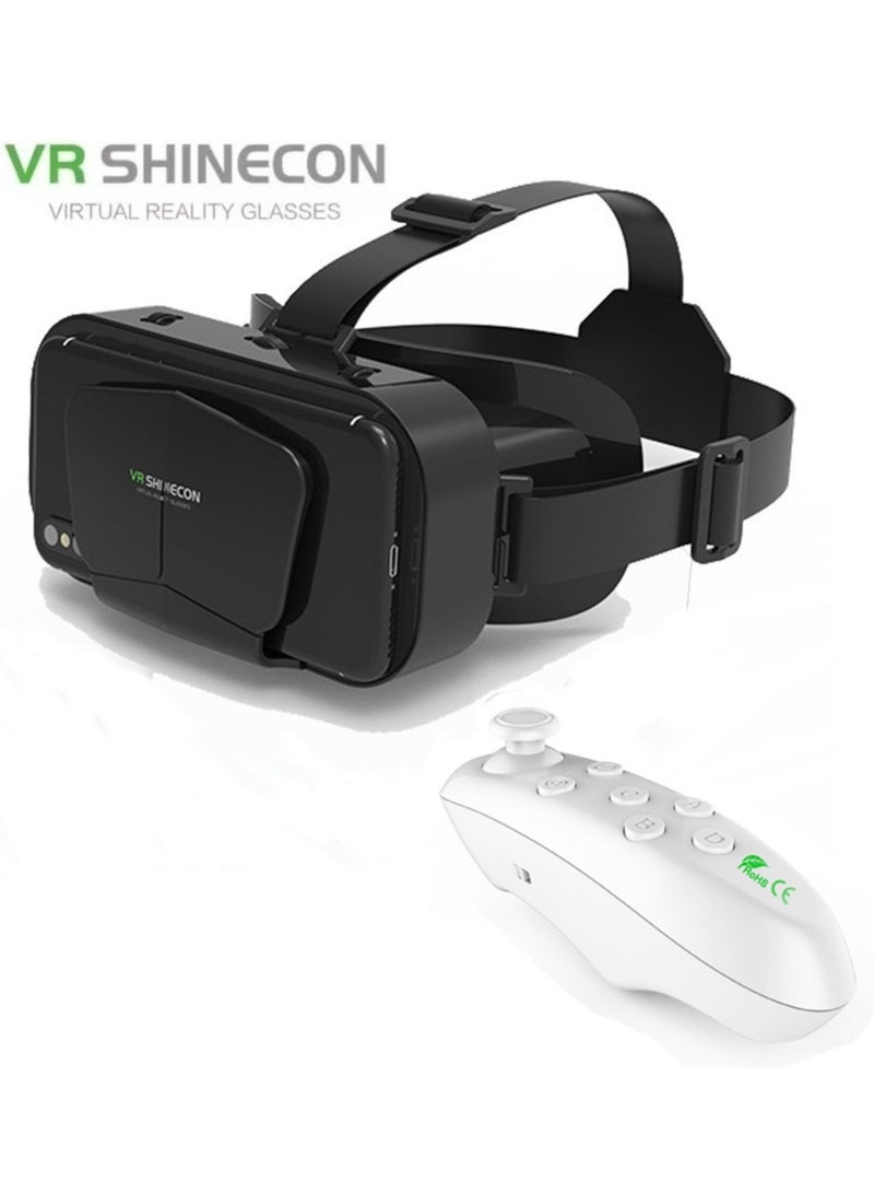 general Classic VR Goggles VR SHINECON G10+Controller Virtual Reality VR Headset 3D Glasses VR Goggles for TV, Movies & Video Games, Compatible with iOS & Android Smartphone within 4.7-7.2inch Screen Pupil Distance Adjusting Function IMAX Cinema/360°View/3D Games Lightweight Comfortable Material Ergonomic Design Multi-Angle Cooling Design - Image 1