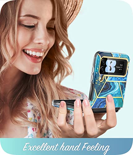 I-blason iBlason Cosmo Series Case for Samsung Galaxy Z Flip 3 5G 2021 Slim Stylish Protective Bumper Case Without Builtin Screen Protector Ocean - Image 3