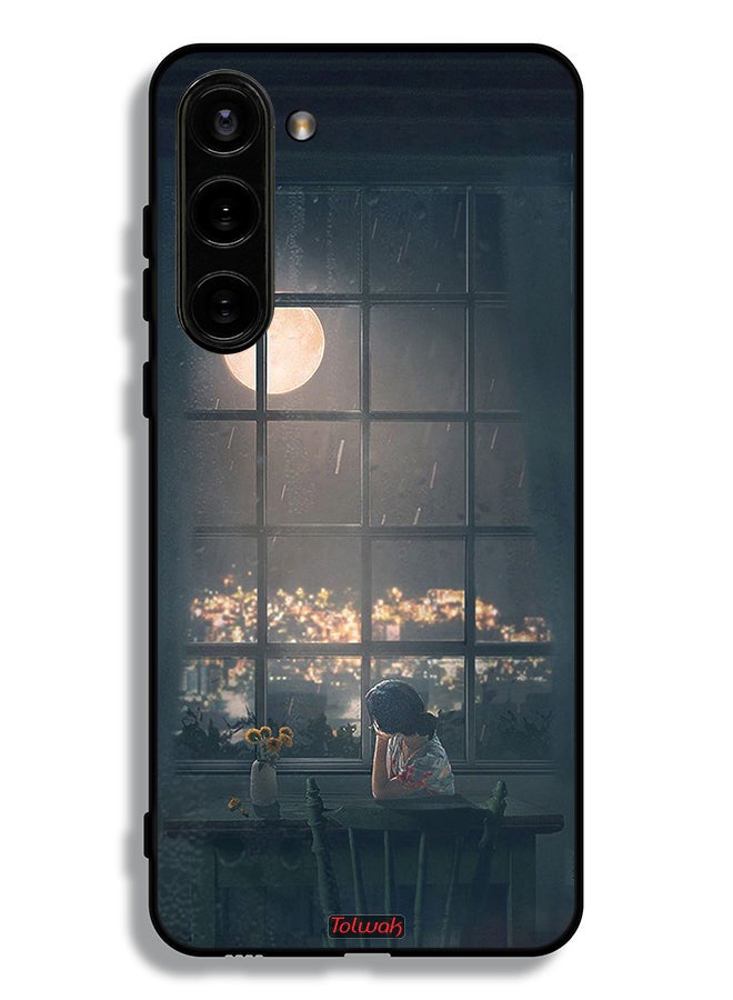 Tolwak Samsung Galaxy S23 5G Protective Case Cover Looking At Moon Art - Image 3