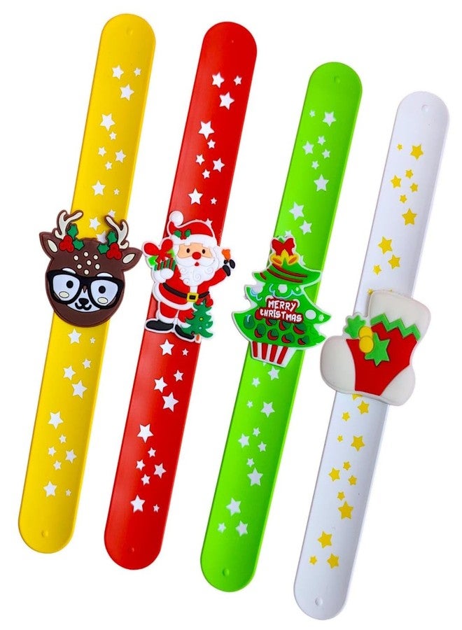 AMYCAUR Merry Christmas Silicone Hand Slap Wristbands for Kids, Girl & Boy, Adults Slap Bands are Perfect for Christmas Parties, Birthdays, and New Year Celebrations Return Gifts for Kids (2_PCS) - Image 1