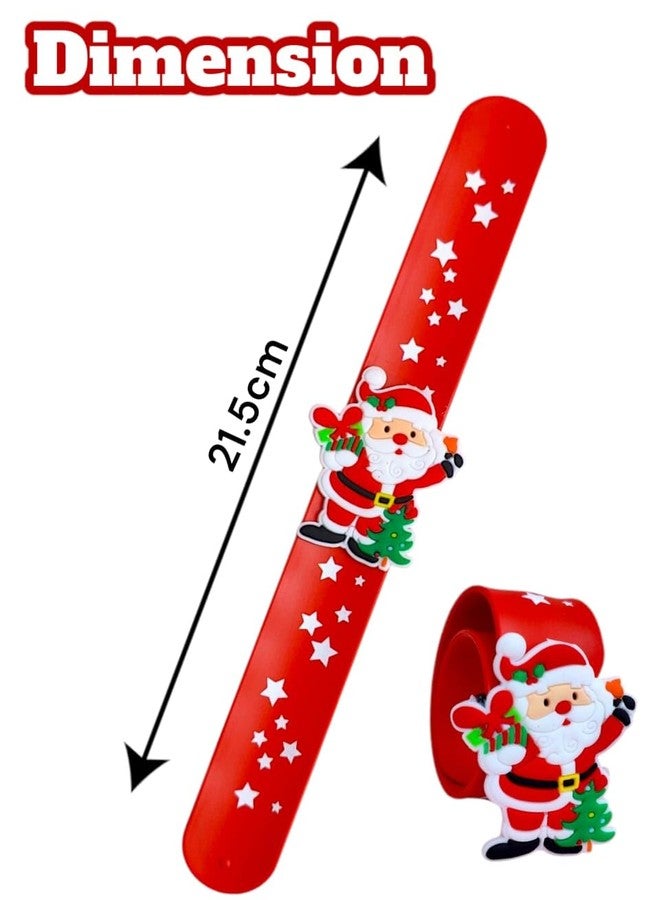 AMYCAUR Merry Christmas Silicone Hand Slap Wristbands for Kids, Girl & Boy, Adults Slap Bands are Perfect for Christmas Parties, Birthdays, and New Year Celebrations Return Gifts for Kids (2_PCS) - Image 2