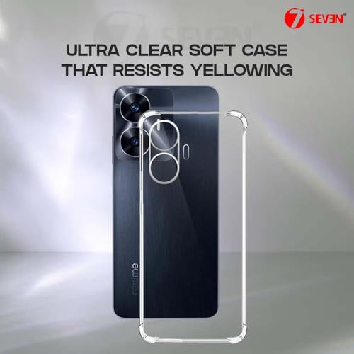 7-Seven 7SEVEN® Back Cover for Realme C55 | Narzo N55 Transparent Mobile Back Case Shock Proof Design Camera Edges Protection Crystal Clear Phone Case Silicon Soft TPU and Flexible Bumper Phone Cover - Image 3