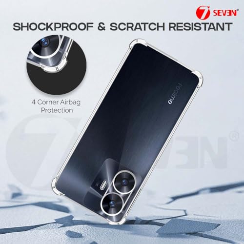 7-Seven 7SEVEN® Back Cover for Realme C55 | Narzo N55 Transparent Mobile Back Case Shock Proof Design Camera Edges Protection Crystal Clear Phone Case Silicon Soft TPU and Flexible Bumper Phone Cover - Image 5