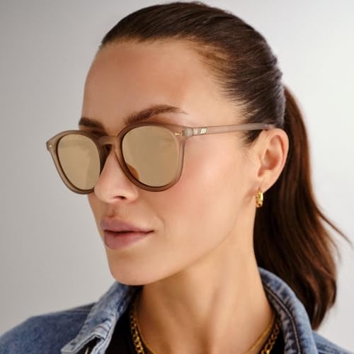 Le Specs Bandwagon Sunglasses - Matte Stone, Round, Unisex, Classic 'Everyday' Style - Image 4