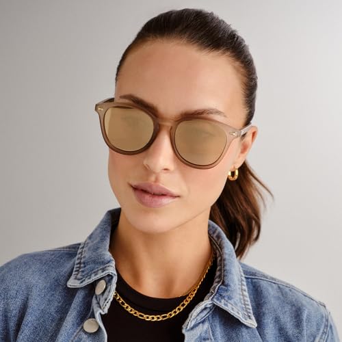 Le Specs Bandwagon Sunglasses - Matte Stone, Round, Unisex, Classic 'Everyday' Style - Image 3