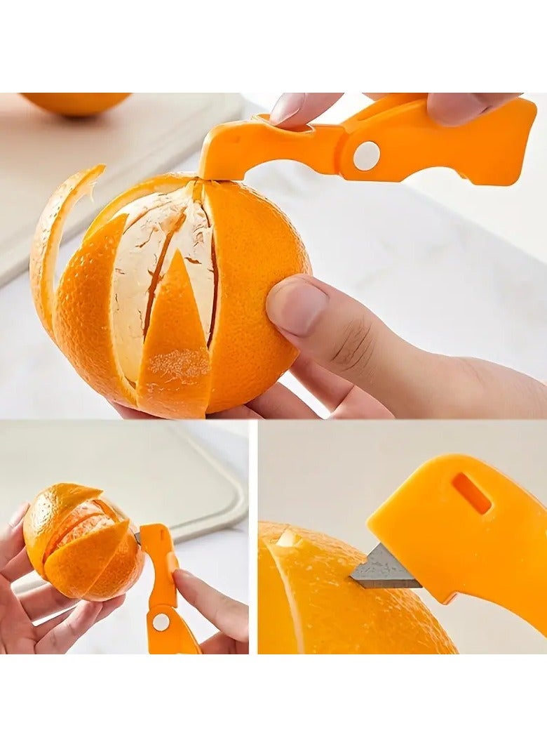 جلوسكي 1 جهاز كمبيوتر شخصى ، مقشر البرتقال ، مقشر البرتقال البلاستيكي ، مقشر الليمون البسيط ، مقشر الجريب فروت ، قاطع إبداعي ، أداة مقشر البرتقال مع مقبض قابل للطي ، مقشر الفاكهة ، أدوات الفاكهة الخضروية ، أدوات المطبخ - Image 2