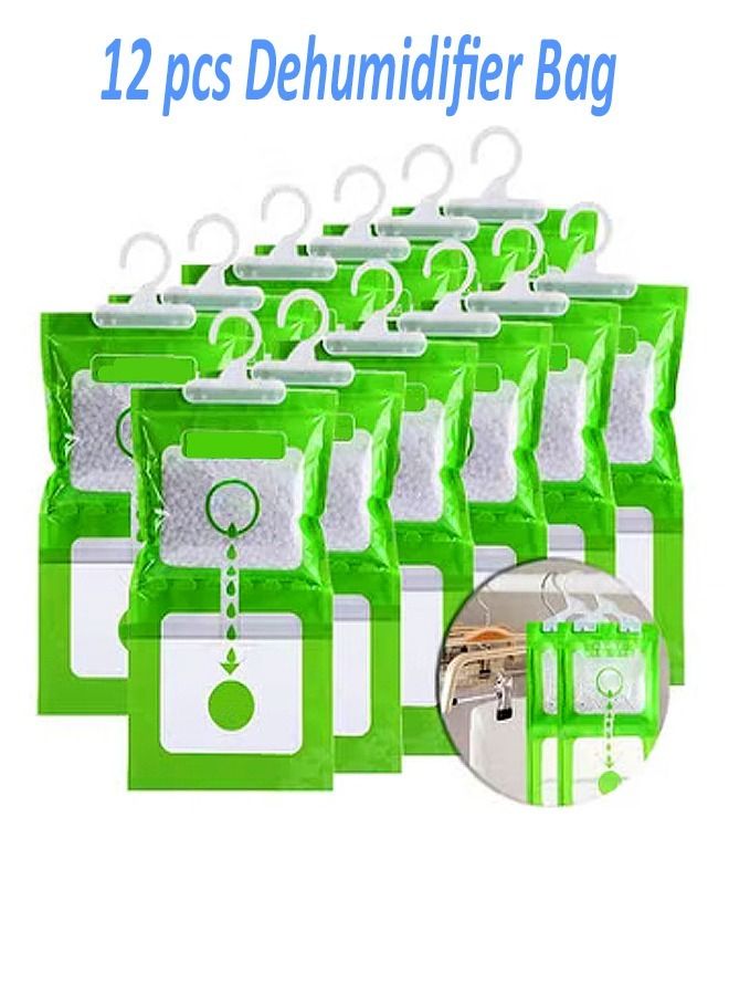 fashionhome 12 Pieces Multipurpose Hygroscopic Anti-Mold Deodorizing Moisture proof Desiccant Dehumidification Hanging Bags - Image 1