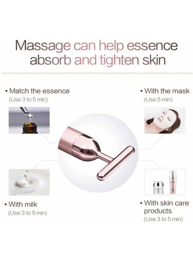 Horolas Beauty Bar 24k Golden Pulse Facial Massager, GOODYBUY T-Shape Electric Sign Face Massage Tools for Sensitive Skin Face Pull Tight Firming Lift - Image 4