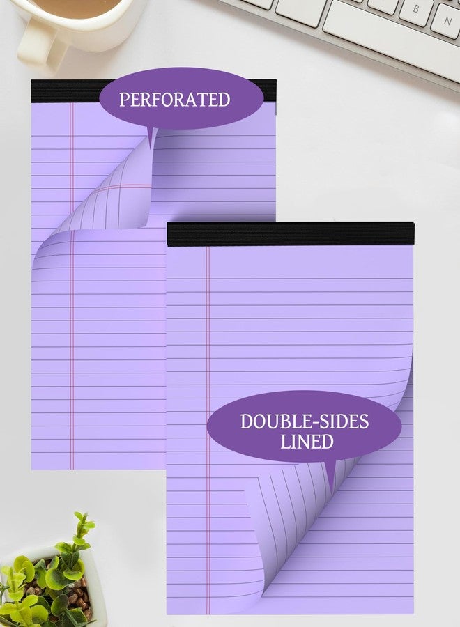 Aidunmis 7pcs Small Legal Pads 5x8 Note Pads Purple Notepad College Ruled Notepad 5x8 Small Note Pad 5 x 8 Study Back 7 Pack Perforated 5x8 Legal Pad Narrow Ruled Purple Paper Pads 30 Sheets per Writing Pad - Image 3