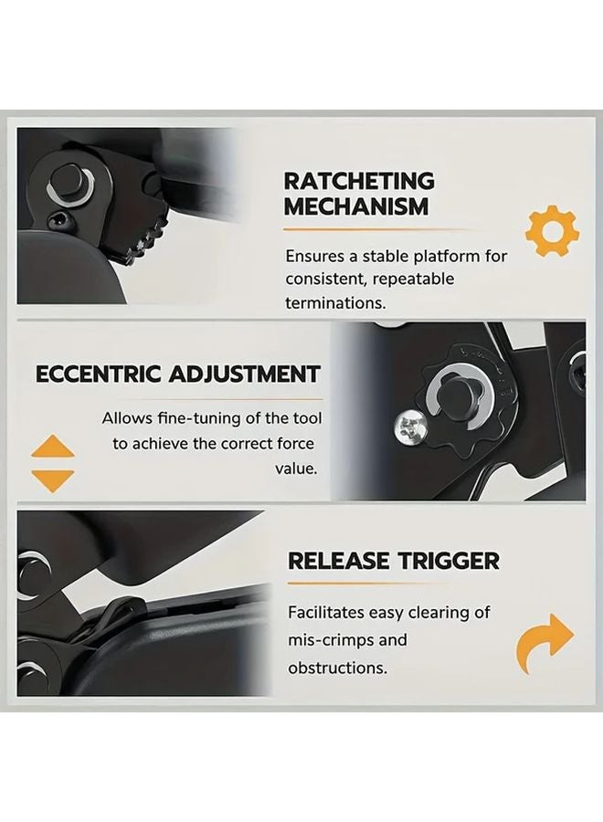 Heavy Duty Ratchet Crimping Tool Set with Terminal Pliers and Terminal Box - Image 5