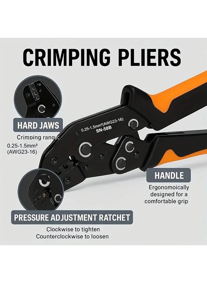 Heavy Duty Ratchet Crimping Tool Set with Terminal Pliers and Terminal Box - Image 3